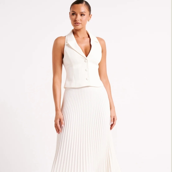 NWT Meshki Mura Suiting Vest Top US6/8 Large Ivory - Picture 1 of 6